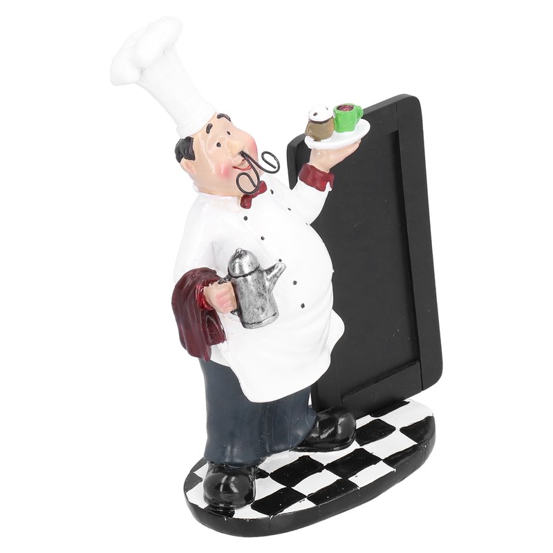 Resin Mustache Chef Figurine Fashion Small Ornaments Message Board Food