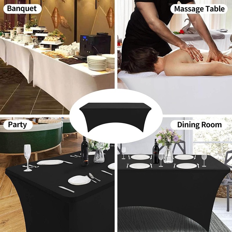 Wedding_Decorations Tight Fit Lycra Table Cover Spandex Cloth Tradeshow Vendor