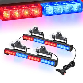 Nilight Traffic Advisor Emergency Strobe Light Bar 2 in 1 17Inch 32LED 23 Flash Patterns Directional Safety Warning Lights with Cigar Lighter on Trucks Police Construction Vehicles, 2 Year Warranty