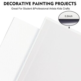 CONDA Artist Canvas Panels 5 x 7 inch, 12 Pack, Artist Quality Acid Free Canvas Board for Painting & Oil