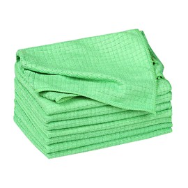 uxcell Microfiber Cleaning Cloth, 8 Pack Reuseable Cleaning Cloths Super Absorbent Dish Rags for Washing Dishes Lint Free Rags 12" x 16" Green