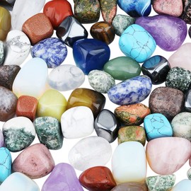 mookaitedecor 1lb Tumbled Stones Polished Crystals Healing, Reiki, Chakra & Wicca,Assorted Stones