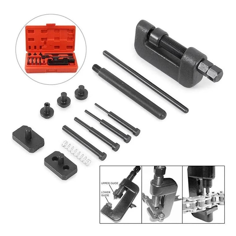 Cortador Cadena Remachadora Motocicleta Bici Atv Estuche Portatil