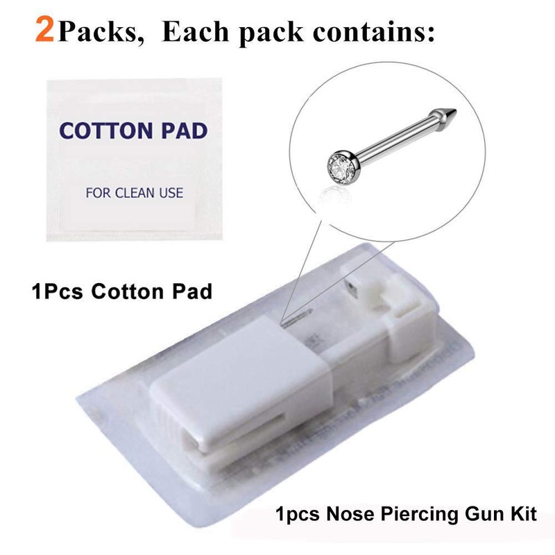 prgislew Nose Piercing Gun - Silmy 2 Pack Nose Piercing