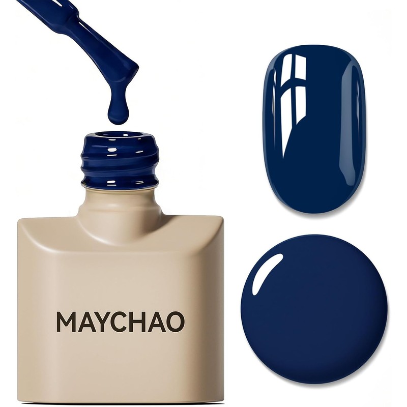MAYCHAO- Esmalte de uñas en gel azul de 15 ml,