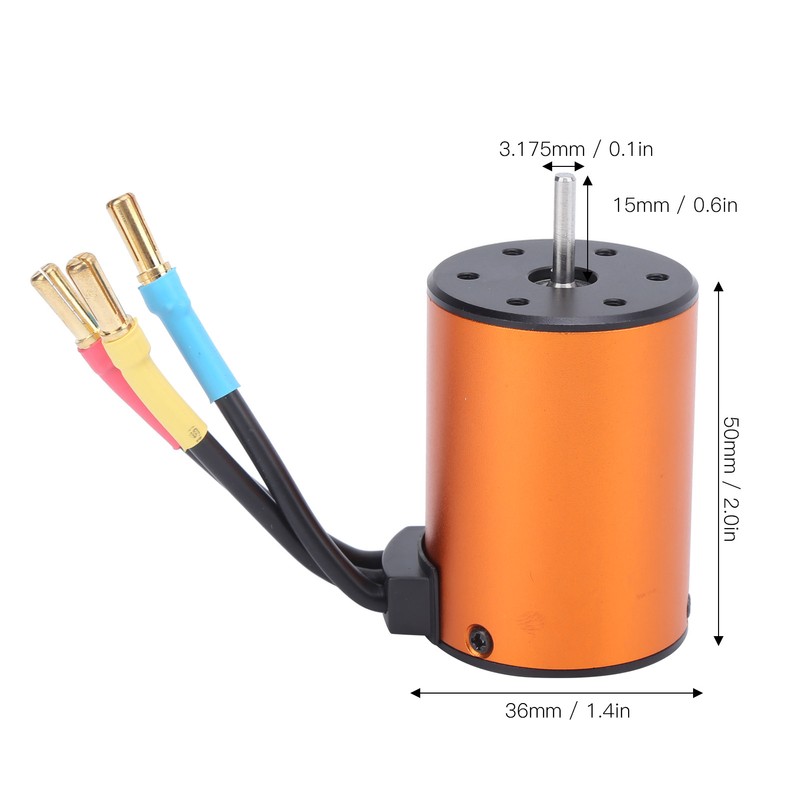 Waterproof RC 3650 4300KV 4 Poles Sensorless Brushless Motor for