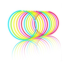 Glow Fever Glow Sticks Bulk 100ct 22'' Glow Necklaces with Connectors, Neon Light Sticks for Party Festivals Raves Concert Birthday Wedding, Multicolor