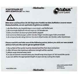 Tubus Racktime ANTISC Anti-scratch Clear Screen Protector set – One Size – 79005