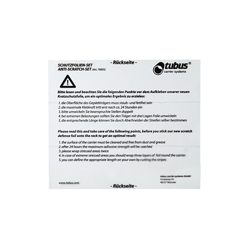 Tubus Racktime ANTISC Anti-scratch Clear Screen Protector set – One