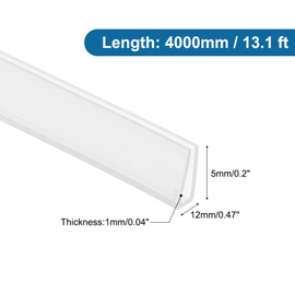 PATIKIL U Channel Edging Trim, 13.1 ft Sheet Metal Edge Guard Protector Rubber Edge Trim Air Sealed Seal Strip for Panels Car Doors Steel Plates Table Corners,0.47" Wx0.04 T0.2 H,Clear