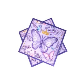 Butterfly Napkins Paper Purple Butterfly and Flower Guest Towels Disposable Butterfly Party Dinner Hand Napkin for Spring Summer Butterfly Birthday Wedding Holiday Party Tableware Decor,40 pcs 6.5 in