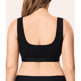 BRABIC Front Closure Bras for Women Post Surgery Compression Mastectomy Surgical Support Wireless Full Coverage Bra (US, Alpha, Medium, Regular, Regular, Black)