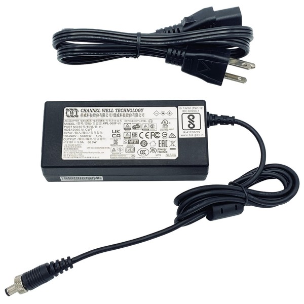 Genuine CWT 60W AC/DC 12V 5A w/Screw Lock Power Supply