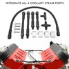 Coolant Crossover Hose Kit, Stainless Steel 4 Port Crossover Hose