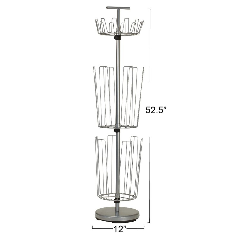 Household Essentials 2132-1 Metal 3-Tier Revolving Shoe and Boot Rack