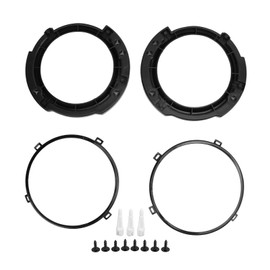 7Inch Round Headlight Mounting Retaining Bracket Ring Set with Headlight Metal Ring Black Replacement for Jeep Wrangler JK 2007 to 2017