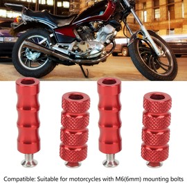 QANYEGN CNC Motorcycles Gear Shift Peg, 6mm Hole Motorcycles Rearsets Shift Footpegs, Shifter Foot Pegs Pedal for M6 6mm Mounting (Red)