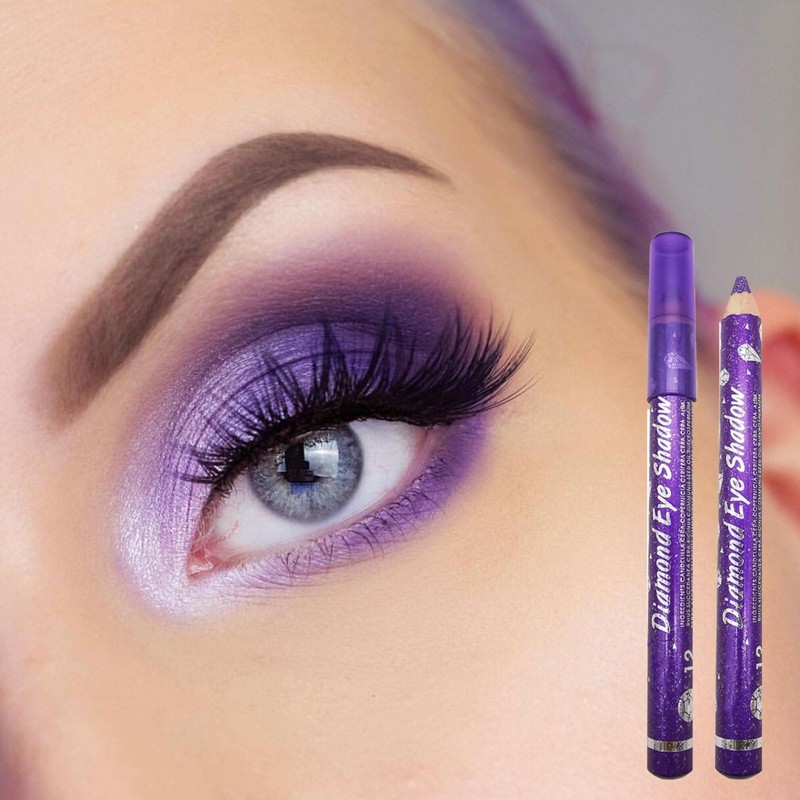 Purple Glitter Eyeshadow Stick, Pearl Cream Eye Shadow Pen Deep