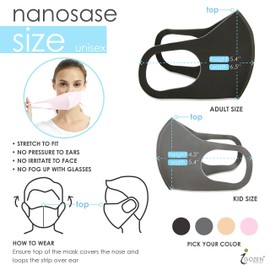igozen 3 Pack Combo Nanosase Adult Unisex Space Cotton Memory Foam Face Masks (2 Black Masks + 1 Gray mask)