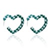QLUYCKW Checkered Big Grid C Shape Hoop Earrings Colorful Chunky