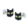 Black Cat Earrings - 925 Sterling Silver