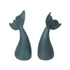 Set of 2 Nautical Cast Iron Whale Tail Decorative Bookends