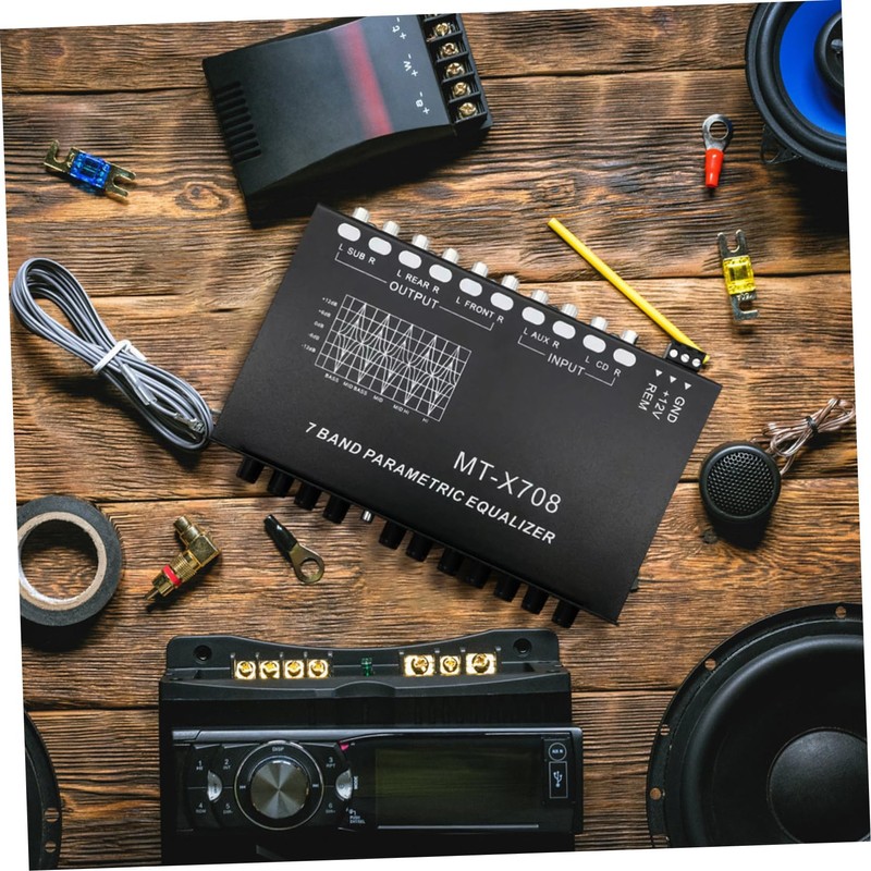 KICHOUSE 7-Band Car Audio Equalizer, Digital Equalizer, Hitch Eq Tuner,