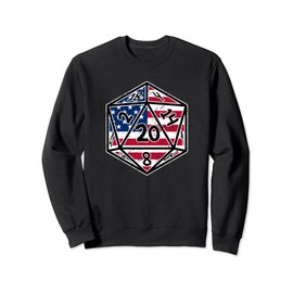 American Dice USA vintage flag 20 side dice gamer roleplay Sweatshirt