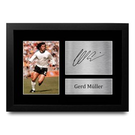 HWC Trading A4 FR Gerd Müller Germany Gifts Printed Autographs Picture for Fans and Supporters - A4 Framed