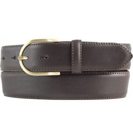 BELTINGER High Quality Women's Belt Made of Full Cowhide Leather with Golden Belt Buckle 3.5 cm | Cambered Leather Belt Women's 35 mm | Women's Belt Made in Italy, Brown, Gold