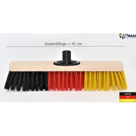 Maaj 40 cm Germany Road Broom Wood + PVC Bristles Vegan Made in Germany