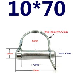 5 Pcs Wire Lock Pin, 10mm x 70mm D Shape Shaft Locking Pin Hitch Pin with Round Arch Safety Coupler Pin for Farm Trailers Lawn Garden