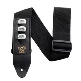 Ernie Ball Pickholder Polypro Guitar Strap, Black (P04039)