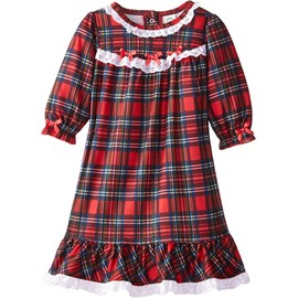 Little Me Girls' Toddler Christmas Plaid Pajamas (8, Red Plaid)