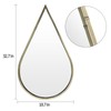 BAODANFU Decorative Mirrors Wall Mounted Mirror Drop Shape (Gold, 1-Pack)
