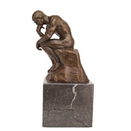 Toperkin Classical Rodin Statue Thinker Bronze Sculpture Home Decor Art Craft TPE-185