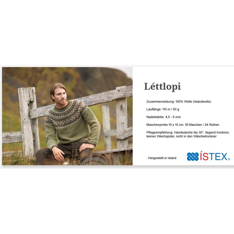 Lettlopi Wool for Iceland Sweater, Iceland Wool 100 m/50 g,