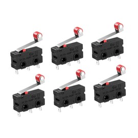 Mobestech 12pcs Micro Lever Roller Switches 250v 5a Spdt 1no 1nc Momentary Hinge Roller Lever Micro for Electronics