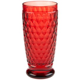 Villeroy & Boch Boston Red Crystal Highball Glasses, Set of 4