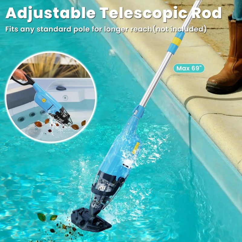 Marcytop Rechargeable Handheld Pool Vacuum, Cordless Cleaner for Above Ground