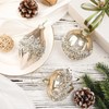 Soulchen 3 Pcs Christmas Glass Ball Ornaments Beaded Sequined Glitter