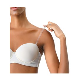 Allegra K 1Pair Non-Slip Clear Bra Straps Replacement Invisible Transparent Bra Shoulder Straps Width: 1.0cm/ 3/8" Clear-White and Clear Buckle