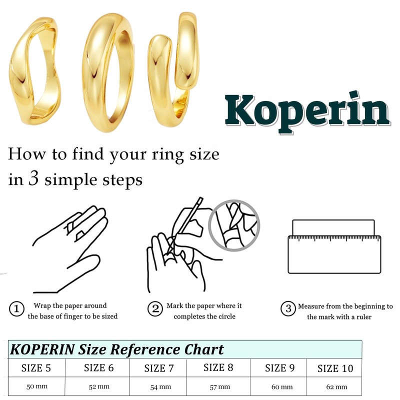koperin Dainty Stacking 3pc Eternity Rings Don't Tarnish-Fashion Cute 14K