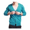 HaoMay Mens Slim Lightweight Cashmere V Neck Button Down Knit