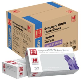 Intco Basic Nitrile Exam Gloves, Medical Violet Gloves Disposable Latex Free Powder-Free For Exam, Food Prep, Cleaning, X-Large Case Of 1000, XL, NGPF1037
