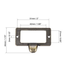 uxcell Label Holder Pull Handles, Vintage Zinc Alloy Label Frame Drawer Knobs for Cabinet Cupboard, Bronze Tone 59x44mm Pack of 8 w Screws