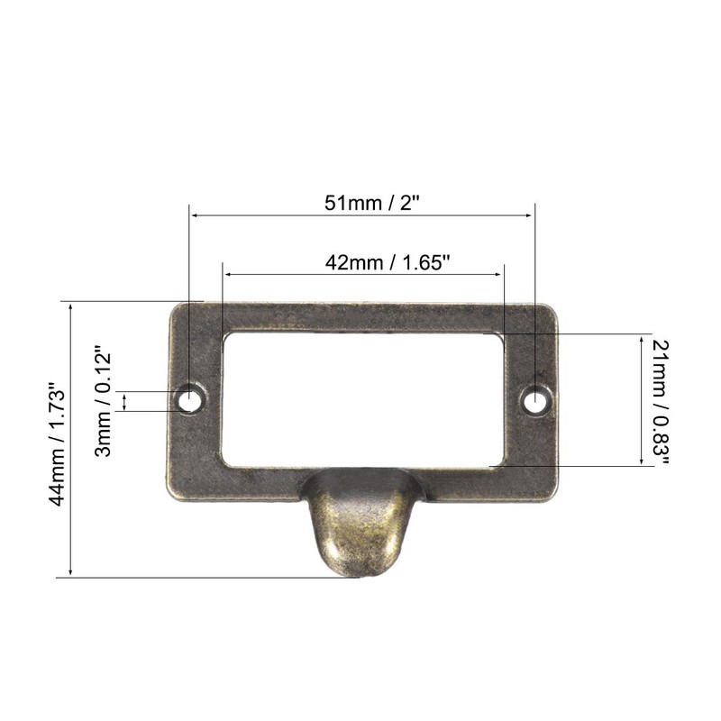 uxcell Label Holder Pull Handles, Vintage Zinc Alloy Label Frame
