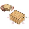 chenwen Hand Crank Musical Box with Crystal Butterfly Figurines Wooden