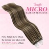 YoungSee Micro Ring Hair Extensions Brown 14inch Micro Loop Hair