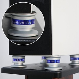 Peakloong Speaker Isolation Spikes Speaker Base Pads with Non-Slip Base Pad Aluminium Anti-Vibration for Turntable Amplifier A
